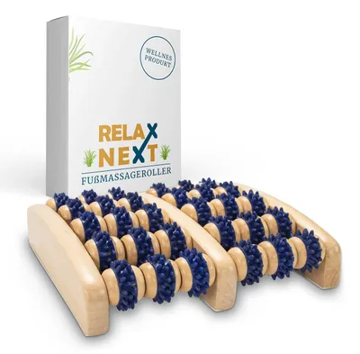 Image de Rouleau de massage pour les pieds en bois - Appareil de massage des zones réflexes pour la relaxation