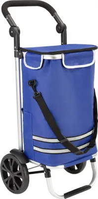 Obrázek produktu pro Nákupní vozík Nákupní vozík na kolečkách Nákupní taška Taška černá modrá 56l max. 50kg