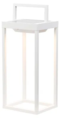 Image de Zafferano - Lanterne Solaire 2 Led 37,3 Cm - Lampe Murale Et De Table 2W Avec Batterie Et Capteur Crépusculaire - Blanc