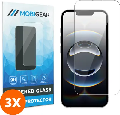 Produktbild von Mobigear iPhone 16e Panzerglas Gehärtetes Glas Displayschutz - Hüllenfreundlich (3er Pack)