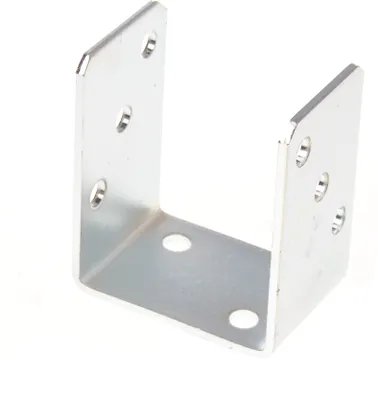 A U-shaped metal bracket with pre-drilled holes, shown against a white background.