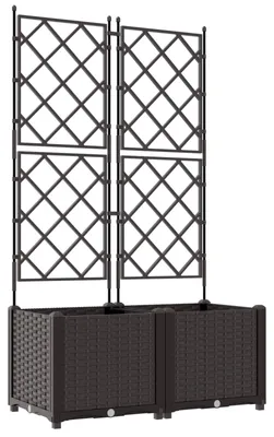 Produktbild von vidaXL Garten-Pflanzgefäß 2 stk. Braun 80 x 40 x 143 cm PP