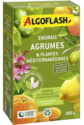 Immagine prodotto di Fertilizzante per agrumi, ALGOFLASH Naturasol, agrumi e piante mediterranee, 800 g, UAB