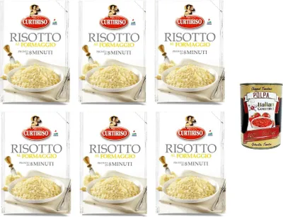 Produktbild von Curtiriso Risotto alla Parmigiana-Formaggio pronto in 8 minuti Parmigiana-Käse-Risotto ist in 8 Minuten fertig 6x175gr + Italian gourmet polpa 400g
