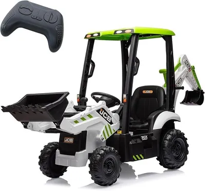 Produktbild von JCB Elektro-Bagger 4 in 1 Für Kinder 12V, Traktor, Bulldozer, Bagger Und Frontlader, Abnehmbares Dach, Hupe, Fernbedienung, Aufsitzspielzeug Für Kinder 3 Bis 8 Jahre