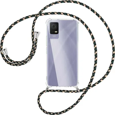 Produktbild von Handykette Backcover-Schutzhülle mit Band (Metall silberfarben) für TCL 405 (T506D, 6.6'') - camouflage