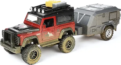 Produktbild von GELÄNDEWAGEN mit WOHNWAGEN Spielzeug Jeep Anhänger mit Rückzug Modellauto Modell Auto Spielzeugauto Spielzeug Kinder Geschenk 21