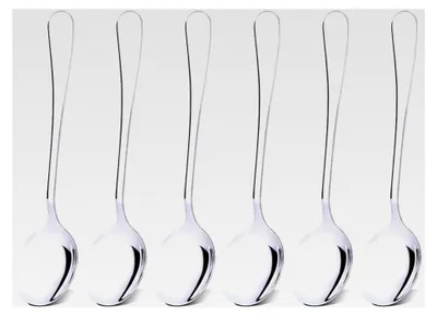 Produktbild von Set von Esslöffeln, Edelstahl 304, rund, 18 cm, 6 Stück
