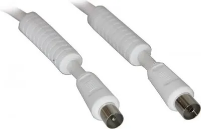 Produktbild von Antennenkabel mit Ferrit (80 dB), doppelt geschirmt Koax-Stecker > Koax-Buchse (vollständig geschirmt)