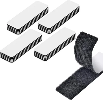 Productafbeelding van Klittenband set - Zelfklevende strips - Handige bevestiging - Extra sterk - 12 stuks 3x10cm - Zwart