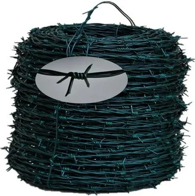 Produktbild von Stacheldraht grün Natodraht Sperrdraht Absperrdraht (100 m Rolle)  - Grundpreis pro Meter 0,31 EUR