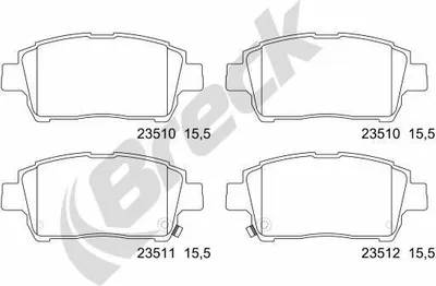 Produktbild von BRECK Bremsbeläge Satz Vorne Bremsklötze für TOYOTA Yaris Schrägheck (P1) 23510 00 702 10