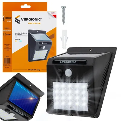 Obrázok produktu pre Vergionic 2248 Vonkajšie solárne LED osvetlenie 3W, IP65, 1200 mAh, pohybový senzor