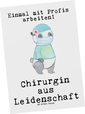 Produktbild von Mr. & Mrs. Panda Postkarte Chirurgin Leidenschaft - Weiß - Geschenk, Krankenhaus, Spruch, Postkarten, Ansichtskarten, bildkarte, Ärztin, Ansichtskarte, Witzig, Lustig