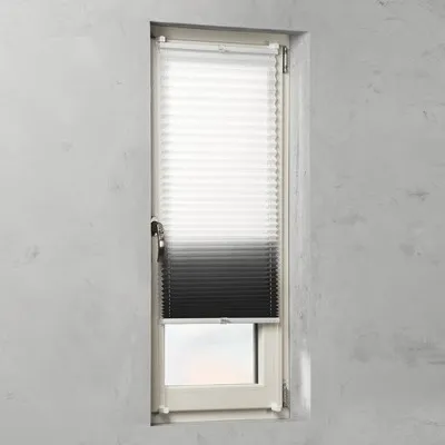 Produktbild von SOLUNA Faltenplissee mit Seitenverspannung ohne Bohren Farbverlauf weiß/grau 60x130 cm
