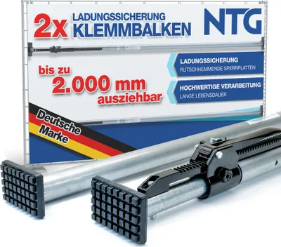 Produktbild von Klemmbalken Sperrbalken, Sperrlatte 2 Stück Set, LKW, 1630-2000 mm, Alu