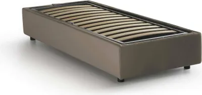 Produktbild von Einzelbett Ilaria, Containerbett mit Stoffbespannung, 100%  Italy, Frontöffnung, passend für Matratze Cm 90x190, Turteltaube
