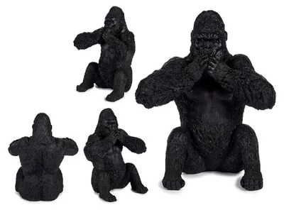 Figur, mehrfarbig, 16 x 11 x 18 cm, Gorilla