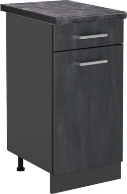 Produktbild von Küchenunterschrank Vicco R-Line Schwarz Beton 40 cm AP Anthrazit, Model 47467