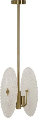 Image de Mauro Ferretti - Plafonnier en verre doré et blanc, 35 x 18 x 80 cm