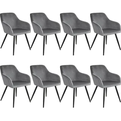 Produktbild von tectake® Esszimmerstuhl Marilyn gepolstert, in Samtoptik 58 x 62 x 82 cm
