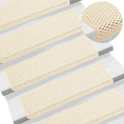 Produktbild von Treppenmatten Selbstklebend Sisal-Optik 15 Stk. 65x21x4cm Creme