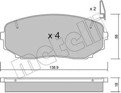 Produktbild von METELLI Bremsbeläge Satz Vorne Bremsklötze für MAZDA CX-5 (KF) 22-0872-0