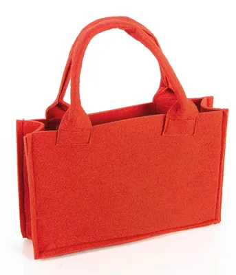 Produktbild von Geschenktasche rot mit Henkel Filztasche 14x21x6cm