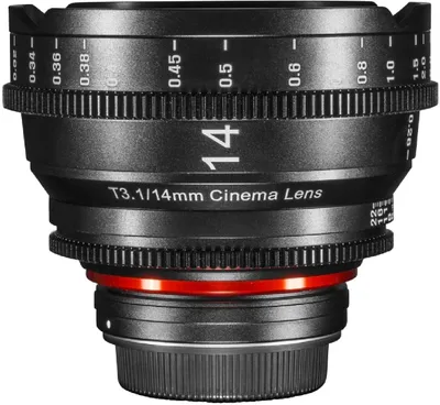 Produktbild von Samyang XEEN Cinema 14mm T3,1 Canon EF Vollformat Objektiv MF Cine Video Lens für hohe Auflösungen mit Follow Focus Zahnkränze (1021589)