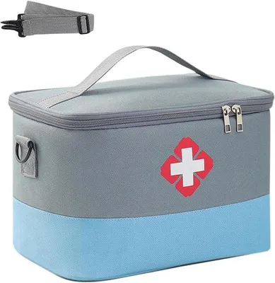 Productafbeelding van Waterdichte reisapotheektas, ideaal voor medicijnen en noodsituaties, 26 x 20 x 18 cm, geschikt voor school, kamperen en wandelen
