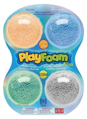 Obrázok produktu pre PlayFoam® 4-balenie – Modelovacia hmota/plastelína v guľôčkach, 4 farby na kartičke, 18 x 27 x 4 cm