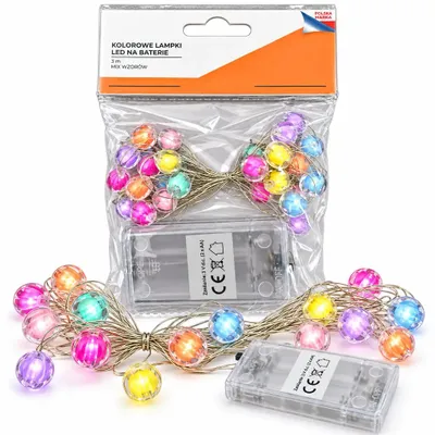 Produktbild von LED Lichterkette Drahtlichter Batteriebetrieben 3 m Bunt 30 LED Kugeln Deko Girlande