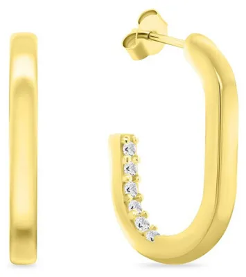 Produktbild von Elegante vergoldete Ohrringe mit Zirkonen EA992Y