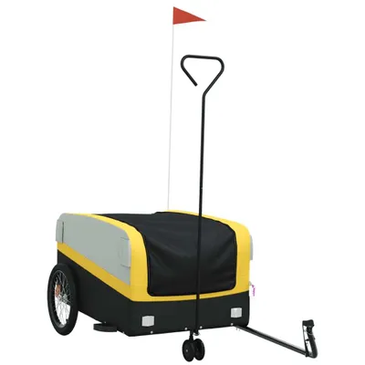 Obrázok produktu pre vidaXL Príves na bicykel čierno-žltý 45 kg železa