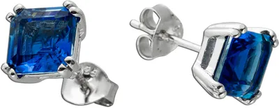 Produktbild von Ohrstecker Silber 925 dunkelblaue Zirkonia