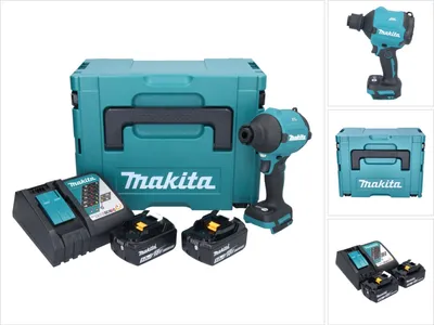 Produktbild von Makita DAS 180 RTJ Akku Gebläse 18 V Brushless + 2x Akku 5,0 Ah + Ladegerät + Makpac