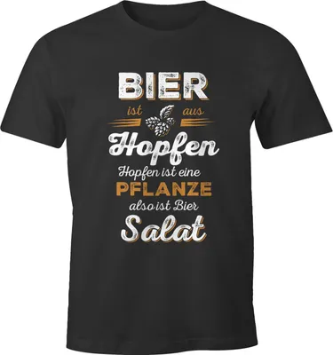 Produktbild von Herren T-Shirt Bier ist aus Hopfen, Hopfen ist eine Pflanze also ist Bier Salat Fun-Shirt Spruch-Shirt Moonworks® anthrazit S
