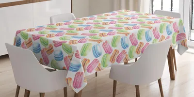 Produktbild von ABAKUHAUS Dessert Tischdecke, Pastellmakaron-Aquarell-Muster-Pistazien-Himbeerkürbis-Zimt-Brombeere, 140 x 200 cm, Mehrfarbig