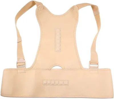 Productafbeelding van Houdingscorrector – Verstelbare Rugbrace voor Rug en Schouders – Brede Rompband – Beige
