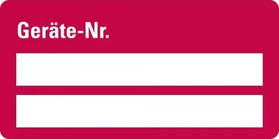 Produktbild von Aufkleber I Inventaretikett Geräte-Nr., rot, Folie, mit Klappkaschierung, 50x...
