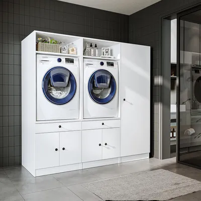 Produktbild von Roomart SERIE 1 Schrankwand 194 cm breit, Weiß
