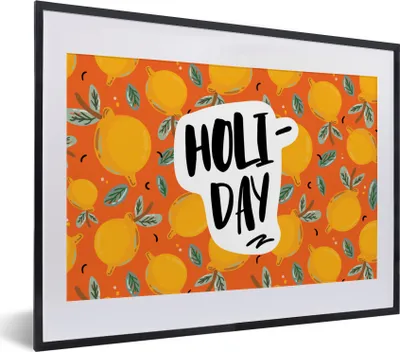 Produktbild von MuchoWow® Gerahmtes Poster Zitrone - Sommer - Orange 40x30 cm - Poster mit Schwarzem Bilderrahmen Wandposter Rahmen Foto Bilder - Bilderrahmen - Poster im Rahmen