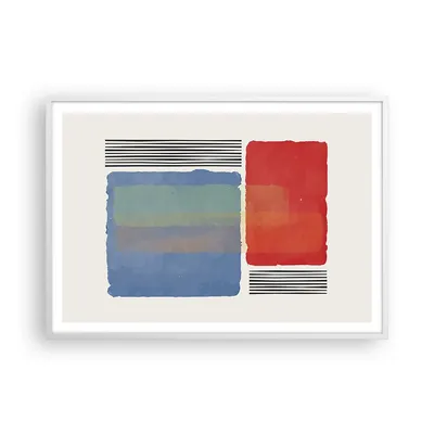 Produktbild von Gerahmtes Poster - Weißer Rahmen - Stück Geometrisch Rechtecke - 100x70 cm - Wand Bild - Wanddeko - Wandbilder - Kunstposter - Wandposter - Bilderrahmen - Bilder - Kunstdruck - P2WAA100x70-4809