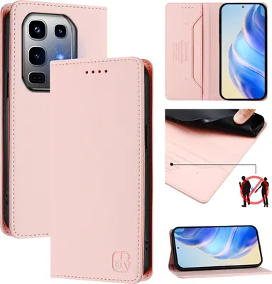 Produktbild von Lederhülle für Infinix Note 50 Pro+ Hülle Flip Brieftasche Kartenfächern Ständer Schutzhülle Pink