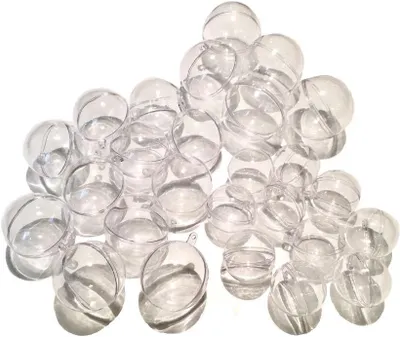 Productafbeelding van Acrylballen - Set van 25 - 6 cm - 5 cm - 4 cm diameter - Doorzichtige bol om op te hangen - Acrylvormen om te vullen