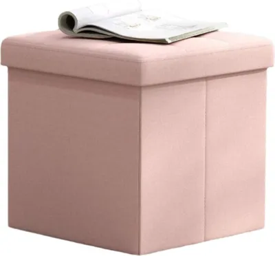 Obrázek produktu pro Úložná lavice – sedací box – světle růžová barva – kompaktní – 30 x 30 x 30 cm