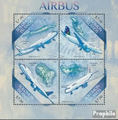 Produktbild von Briefmarken Salomoninseln 2013 Mi 2057-2060 Kleinbogen (kompl. Ausg.) postfrisch Airbus