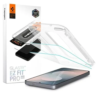 Zdjęcie produktu dla Spigen GLAS.tR EZ Fit Pro HD, Samsung, Galaxy S25 FE, Odporny na kurz, Odporny na zadrapania, Przezroczysty, 2 szt.