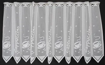 Produktbild von Gardinen Kranzusch Scheibengardine Cappuccino 60x184 cm H/B Weiß Bistrogardine Vorhang Küche 1er Pack