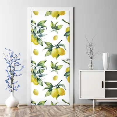 Produktbild von Dekorative Abnehmbarer Wandsticker Türtapete selbstklebend Klebefolie Pastell Blüten 70 x 200 cm